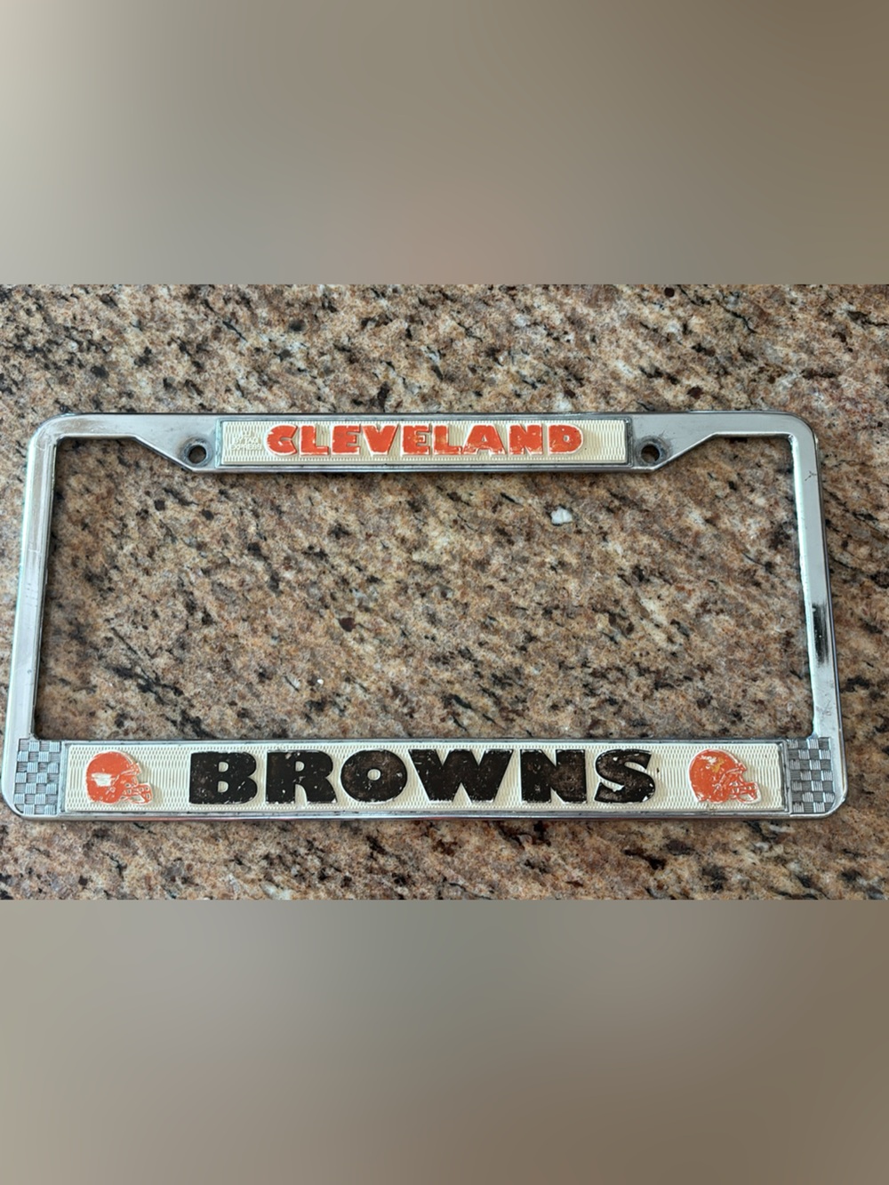Cleveland Browns Chrome License Plate Frame - Orange and White